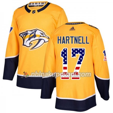 Nashville Predators Dresy Scott Hartnell 17 2017-2018 USA Flag Fashion Zlatá Adidas Authentic - Pánské Nashville Predators Dresy Scott Hartnell 17 2017-2018 USA Flag Fashion Zlatá Adidas Authentic - Pánské